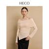 HECO Women's Textured Knit Off-Shoulder Long-Sleeve Top