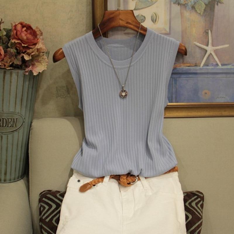 2024 sommer Ärmelloses Schwarz Weiß Gestrickte Tank Top Frauen Schlank Oansatz Stricken Tank Top Frauen Tops JJ01