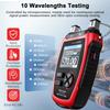 Optical Power Meter with Red Light, 10 Wavelengths, FC SC Connector, Fiber Optic Tester with LCD Screen Fiber