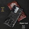 Luxury Genuine Leather Crocodile Skull Half Package Case for iQOO Z5 - High-end Protective Cover