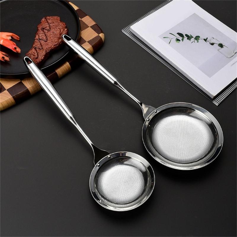 Stainless Steel Fine Mesh Strainers for Kitchen,Colander Skimmer with Long Handle Sieves Sifters for Food,Rice,Oil
