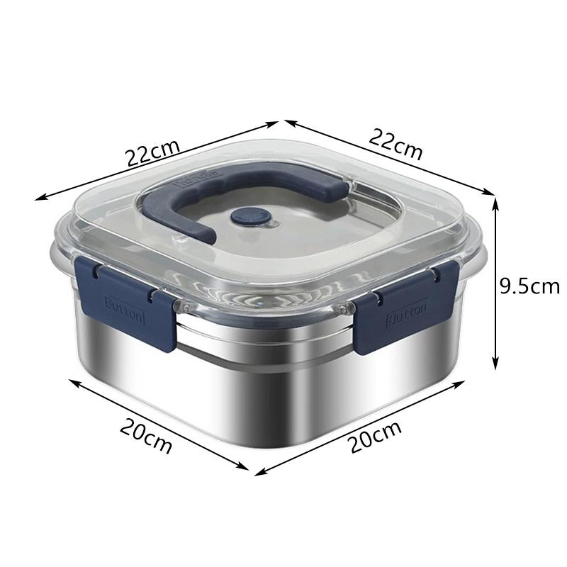 316Stainless Steel Salad Fruit Food Container Sealed Anti-Drip Large Capacity Lunch Box Camping Picnic Box For Fruit Salad Food