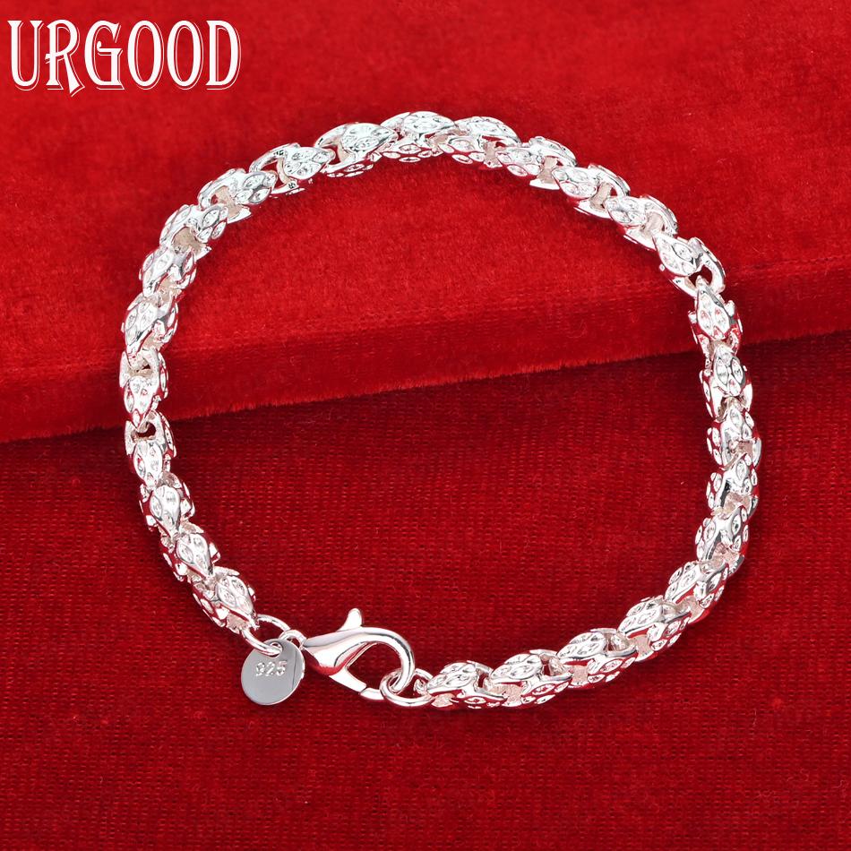 925 Sterling Silver Bracelet Men And Women Fashion Wedding Jewelry