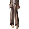 2025 Autumn/Winter European Cotton Velvet Wide-Leg High-Waist Drape Pants for Women