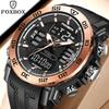 FOXBOX Fashion Military Mens Quartz Watch Luxury LED Dual Display Business Men Watches Waterproof Date Chronograph Digital Clock