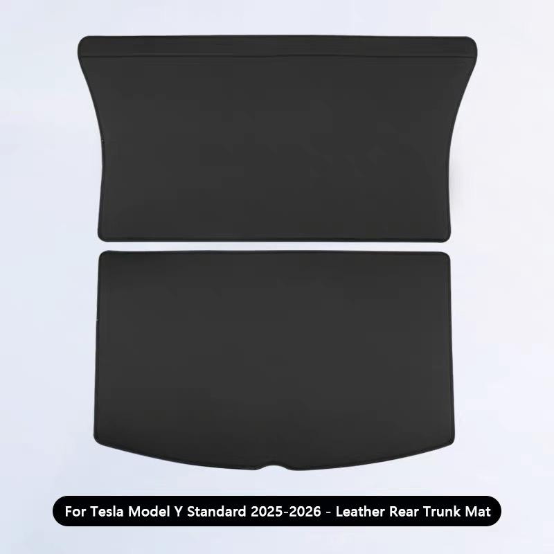 For Tesla Model Y Juniper Standard 2026 Leather Rear Trunk Mat Seat Backrest Protector All Weather Cargo Liner Anti Dirty Mat