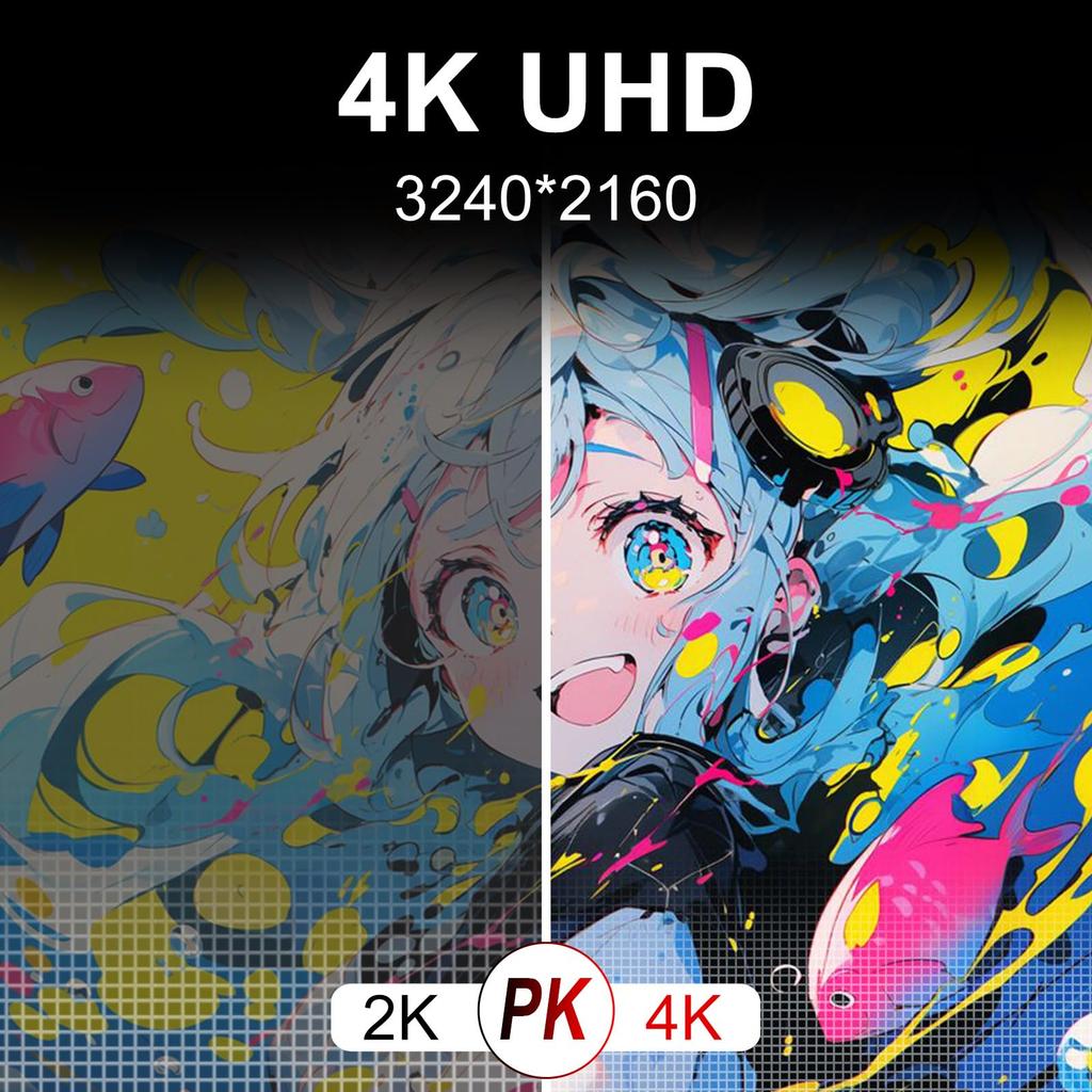 Mobile Monitor Inch 4K Thin and Lightweight Mobile Display Screen Ratio 60Hz VESA Compatible Wide Color Gamut 500nits High Brightness Compatible with