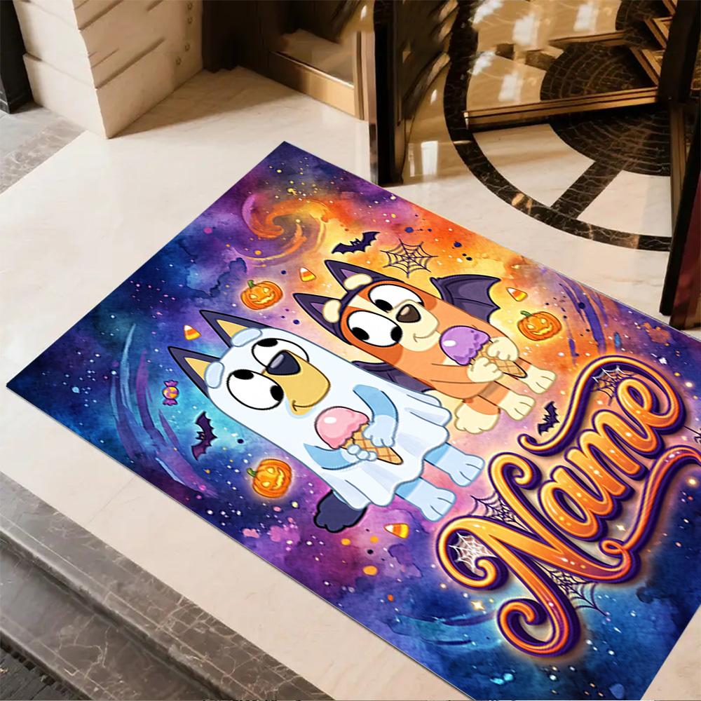Halloween Pumpkin Adventure Customize Your Name Floor Rug Office Rug Suitable for Study Room Dining Room Outdoor Foyer Antislip Carpet