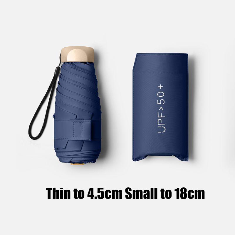 Outdoor Mini Sun Umbrella Uv Protection Ultralight Folding Five-Fold Umbrella Sunshade Umbrella For Daily Life