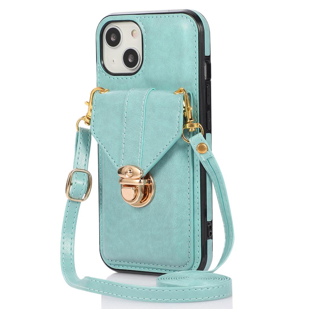 For iPhone 15 Anti-Scratch PU Leather+TPU Phone Cover Case Card Holder Kickstand Phone Shell