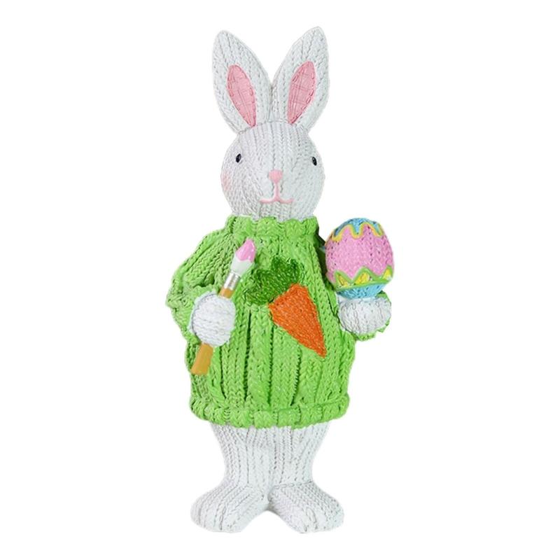 Osterhase Figur Harz Gewebte Kaninchen Skulptur Schlafsaal Party Dekoration