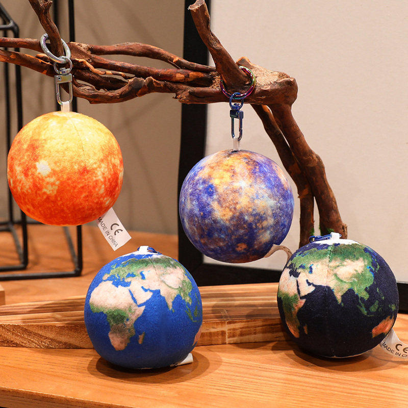 7cm/17cm/27cm Simulation Solar System Planet Sun Mars Plush Pendant Stuffed Jupiter Saturn Uranus Neptune Round Ball Pillow Toys