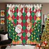 Set Of 2 Cartoon Santa Claus Reindeer Print Curtain Insulation Living Room Holiday Decoration Multiple Sizes Blackout Polyester Ideal For