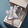 New European and American luxury four-leaf clover copper micro-inlaid bracelet, elegant and grand large bracelet