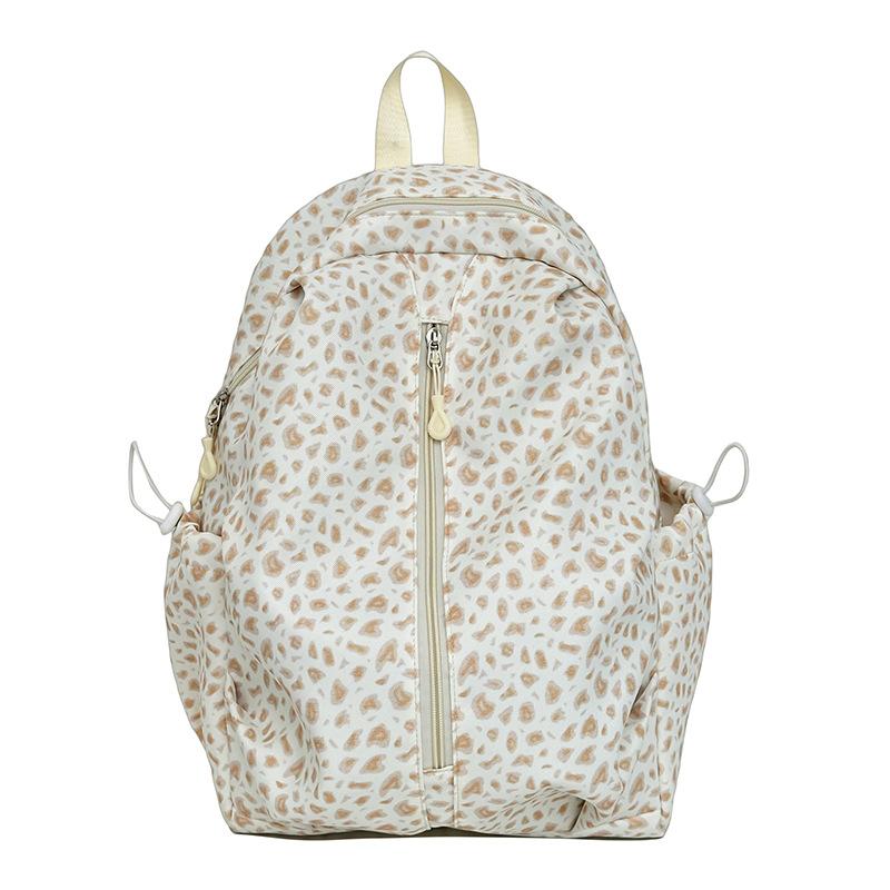 Schoolbagins wind backpack female Japanese and Korean version simple vintage girl leopard print backpack fashion high school college student schoolbag