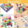 Mushroom Peg Wooden Puzzle For Kid Hand Son Educational Toy Skill Building Fun