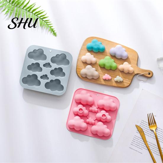 Oven Safe Silicone Mold 8-Cavity Cloud Soap Non-sticky Food Grade DIY Cookie Candle Resin Plaster Chocolate Biscuit Cake Ice Mould Microwave