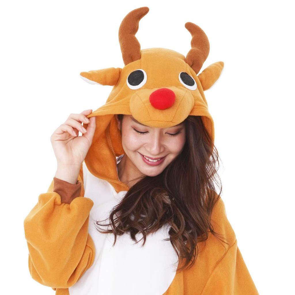 SAZAC Fleece Reindeer Costume, Gold