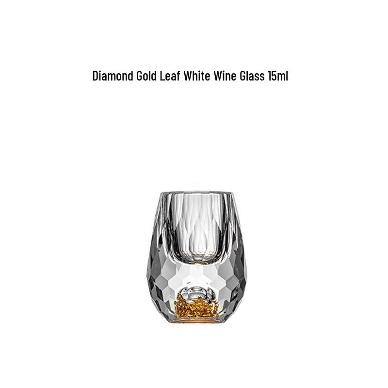 High-Grade Crystal Gold Leaf Decanter & Wine Glass Set - Thickened, Graduated Small Chinese Wine Cups, Ideal for White Wine.