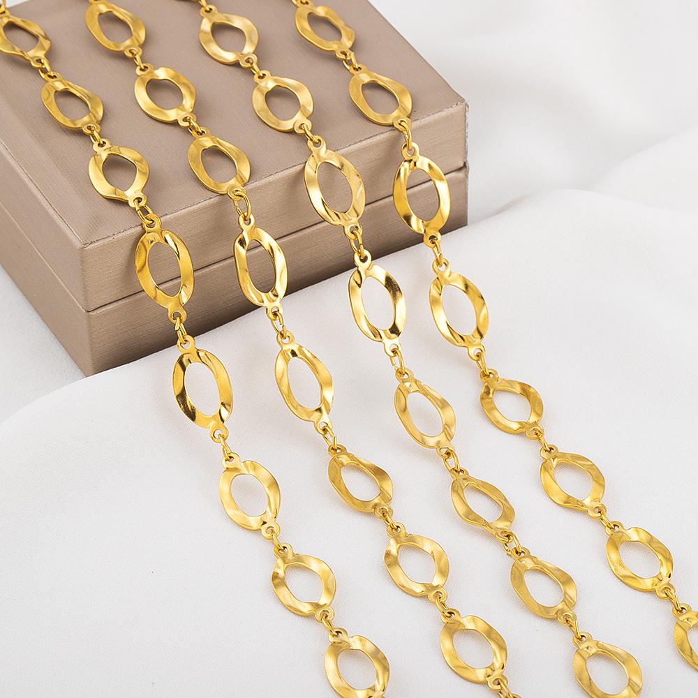 1Meter PVD Plated Stainless Steel 11x21.5mm Big Hole Circle Chains Jewelry Making Link Chain DIY Necklaces Bracelets Wholesale