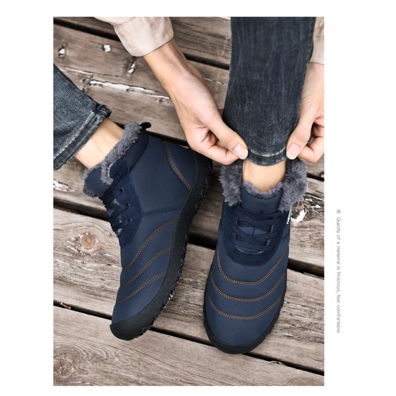 Winter Übergröße Herren Mid-Top Warme Schneestiefel Verdickt und Gepolstert Lässige Herrenschuhe