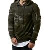 Men Hoodie Camouflage Hooded Drawstring Zipper Decoration Fall Hoodie for Daily Wear