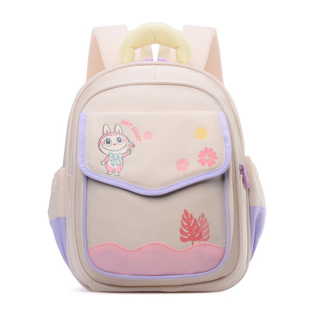 Kids School Backpack With Cartoon Pattern And Nylon Material For Preschoolchildren