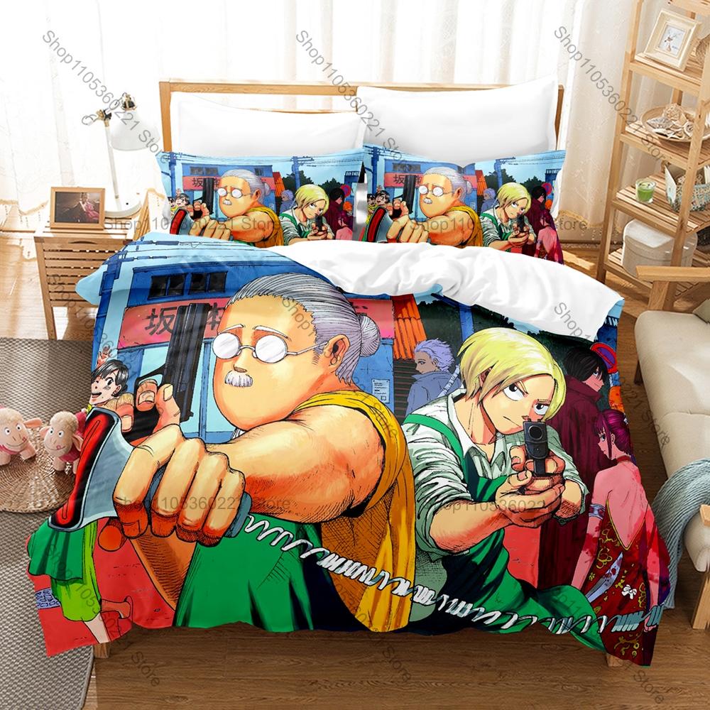 Sakamoto Days Bedding Set 3Pcs Cool Manga Figure Pattern Comfort Bed Linen For Anime & Manga Fans