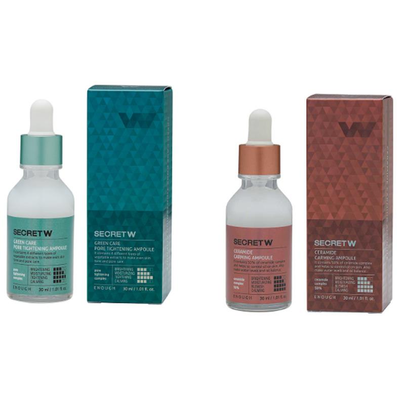 ENOUGH 5 types de secrets avec série d'ampoules pour éclaircir/carming/peptide/hyaluronique/soin des pores 30 ml (20 Options)