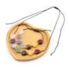 Natural Crystal Necklace Colorful Love Crystal Hand-Woven Necklace Bracelet Peach Heart Pendant N739