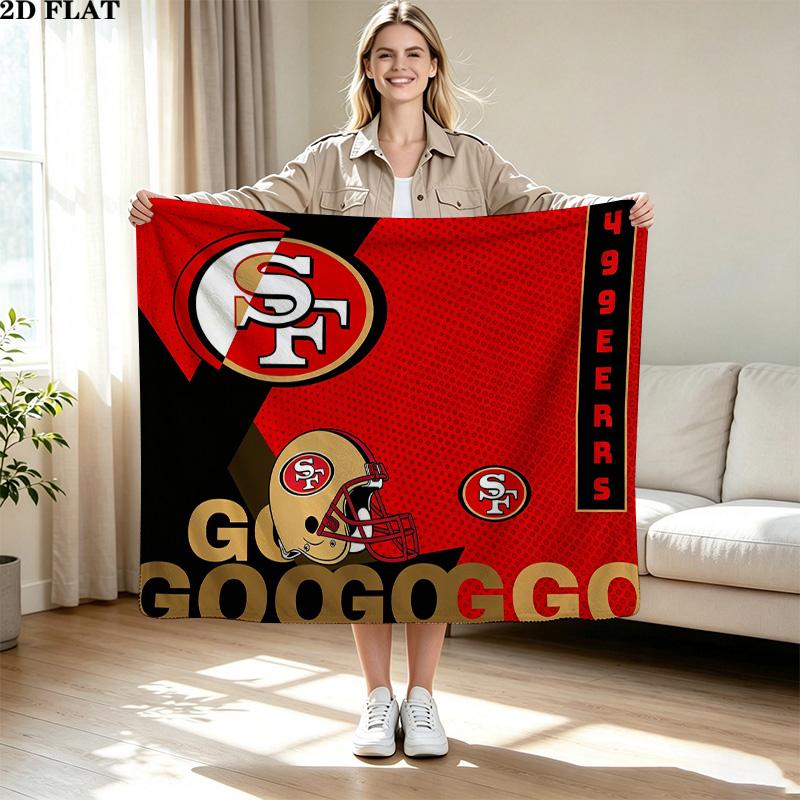 San Francisco 49ers Flanelldecke Hochwertig Warm Bequem Decke für Alle Jahreszeiten Perfekt für Geschenke Heimdekoration