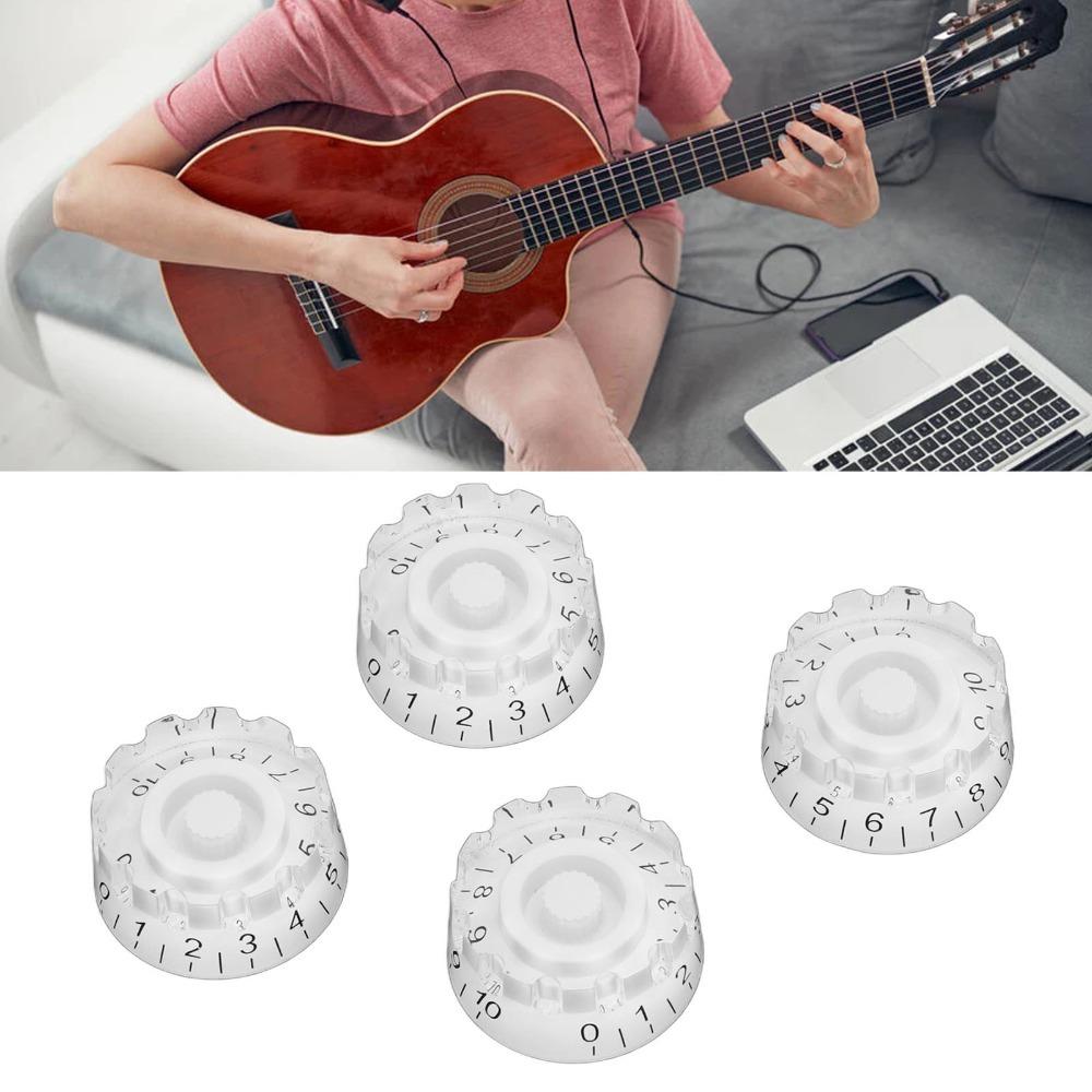 4PCS Gold Black White Knurled Metal Knobs Electric Guitar Guitar Knob  Electric Guitar белый