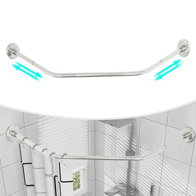 Corner Shower Curtain Rod - 304 Stainless Steel Rail Expandable for Bathroom Bathtub, Clothing Store,Private Space