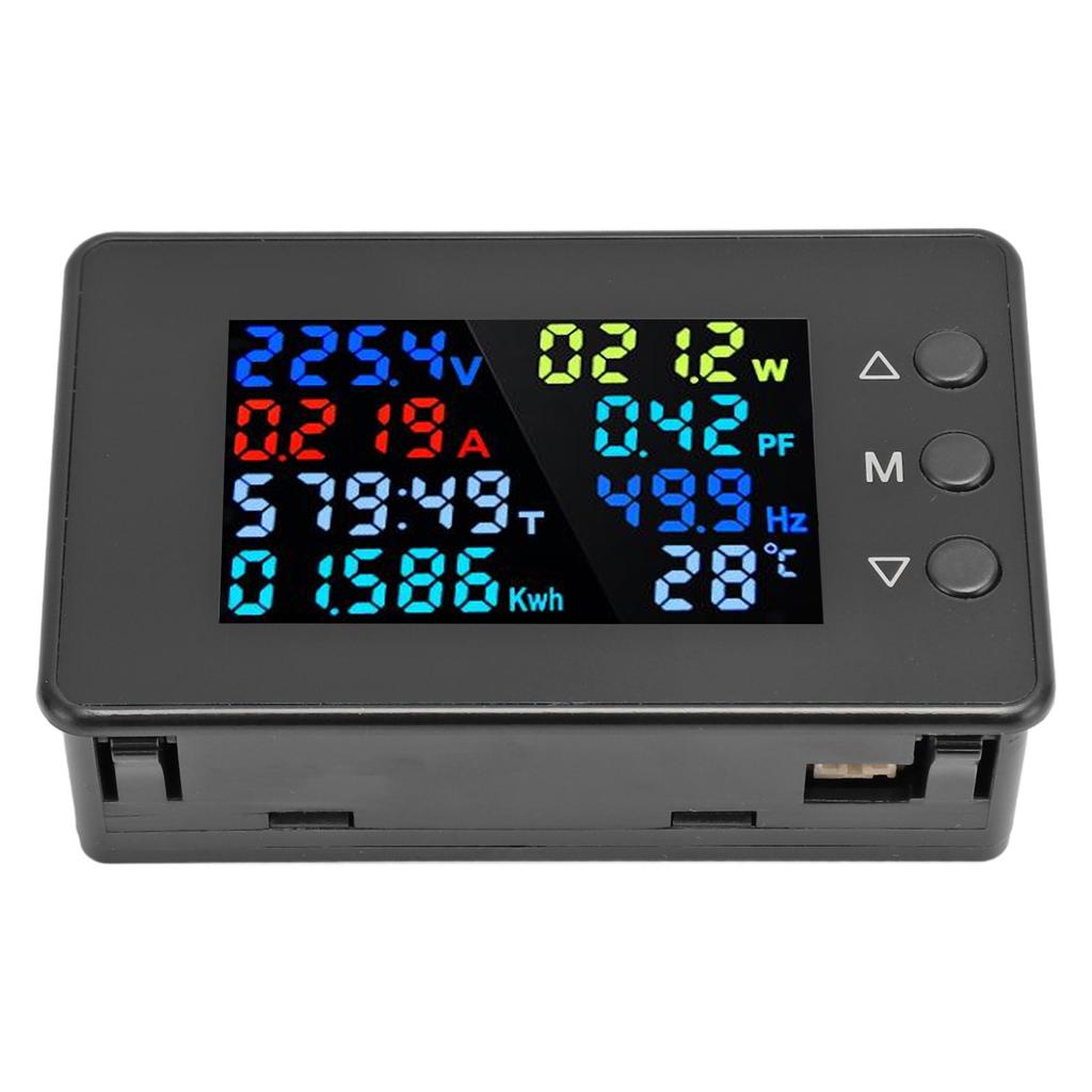 Digital Voltmeter Ammeter AC50‑300V 100A Full Viewing Angle Color LCD Display Voltage Amperage Detector Volt Amp Meter