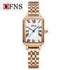 OFNS Women's Retro Roman Numeral Quartz Watch - Square Waterproof Wristwatch for Female Students