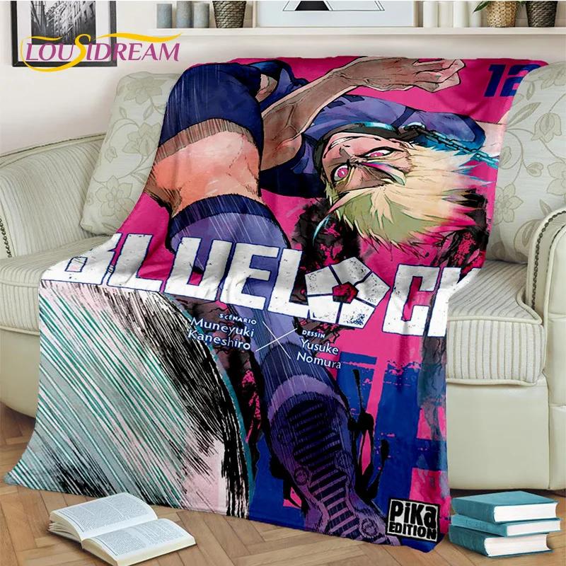 3D Blue Lock Cartoon Football Anime Blanket,Soft Throw Blanket for Home Bedroom Bed Sofa Picnic Travel Office Cover Blanket Kids