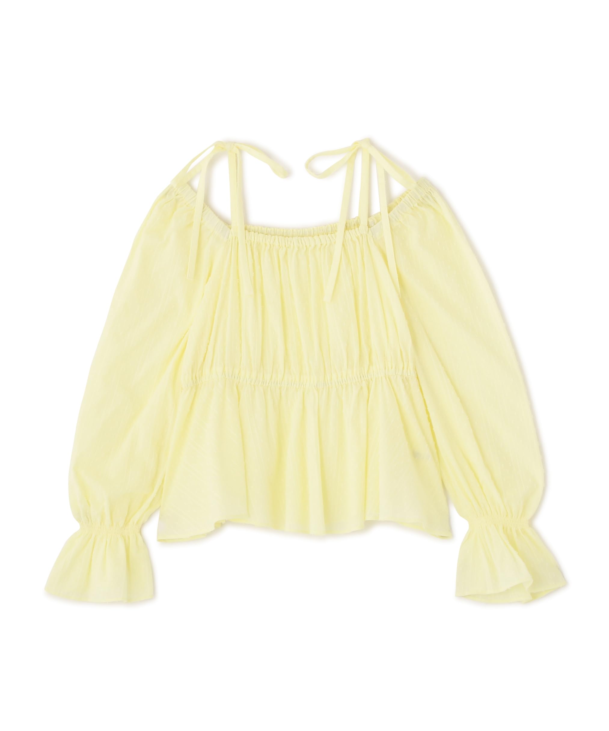 

Proportion Body Dressing Yellow Polka Dobby Stripe Peplum Blouse Women s