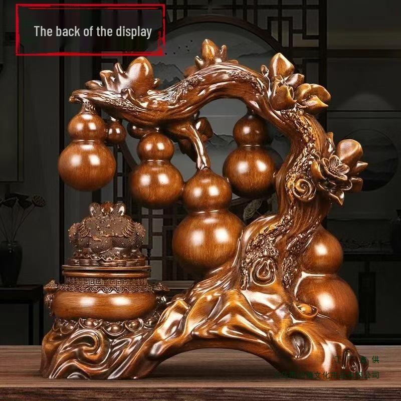 Five Blessings Gourd Ornament: Prosperous Home Decor, Perfect for New House, Living Room, Entrance, Wine Cabinet, or as a Chinese Housewarming Gift.