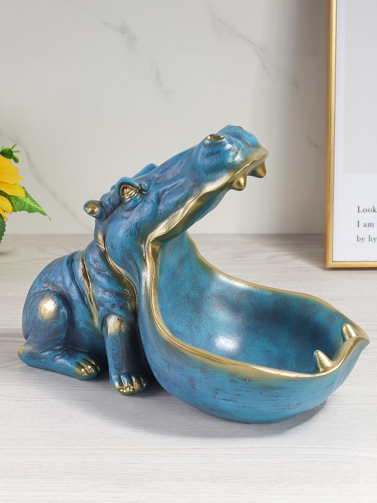 Creative Hippo Craft Ornament Modern Home Decor Artwork Entryway Key Storage Decoration Piece