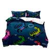 Three-Piece Cartoon Cute Dinosaur 3D Digital Printing Bedding Kit Bed Sheet Quilt Cover