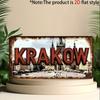 Krakau Polen Retro Historischer Hauptplatz Aluminiumblechschild Wandkunst Dekor für Garage Bar Man Cave D Flachdruck Metallposter
