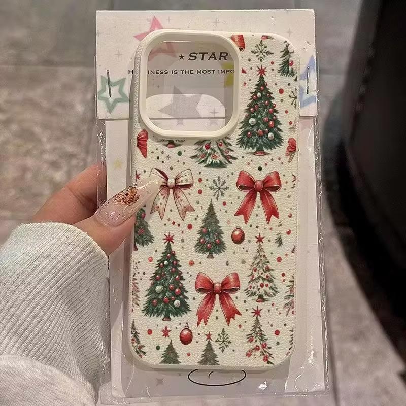 Christmas Tree Red Bow Pattern Phone Case for Xiaomi Redmi Note 14 13 12 11 Pro Plus 4G 5G 10 9 8 15C 14C 13 12C 10C Cover