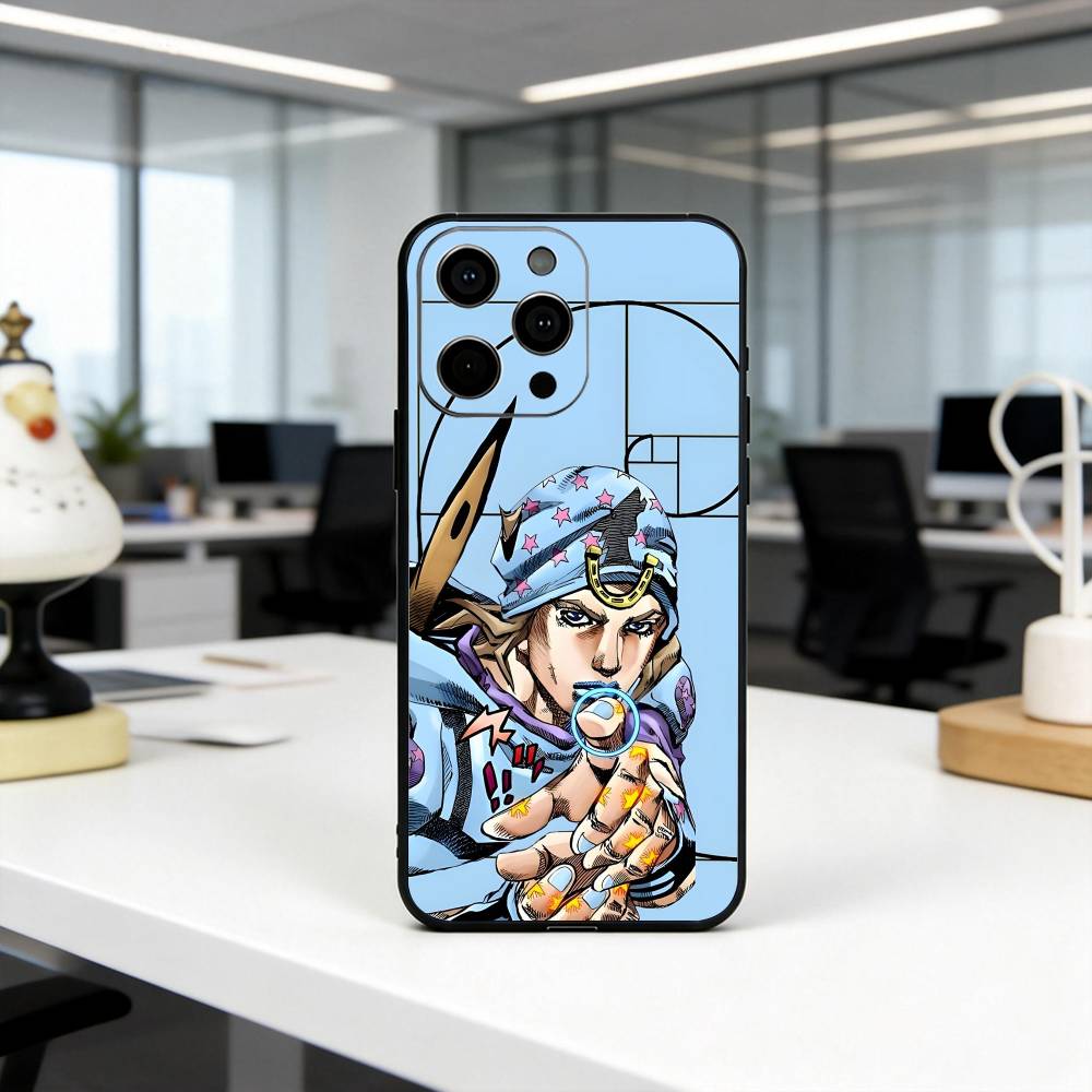 J-Joestar of the J-Jojo J-Johnny-JJES  Phone Case For iPhone 17,16,15,14,13,12,11 Plus,Pro Max,XS,Soft Silicone Black Cover