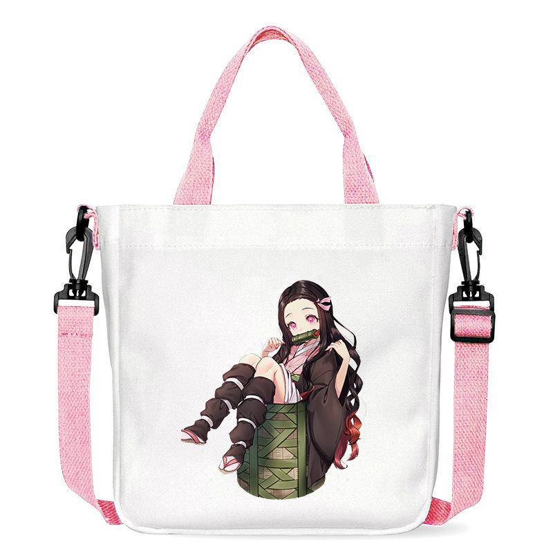 Borsa in Tela Stampata Crossbody Borsa a Mano Borsa a Spalla Fumetti Manga Giapponesi Nezuko Kamado Demon Slayer 7552