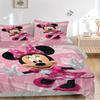 3pcs Minnie Mouse Pink Polka Dot Printed Bedding Set, Soft and Comfortable Quilt Cover for Bedroom, Guest Room W078