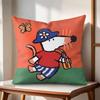 Cute Bobo the Mouse Cushion Cover Natural Linen Organic Fabric DoubleSided Printing Couch Pillow Covers Home Decor