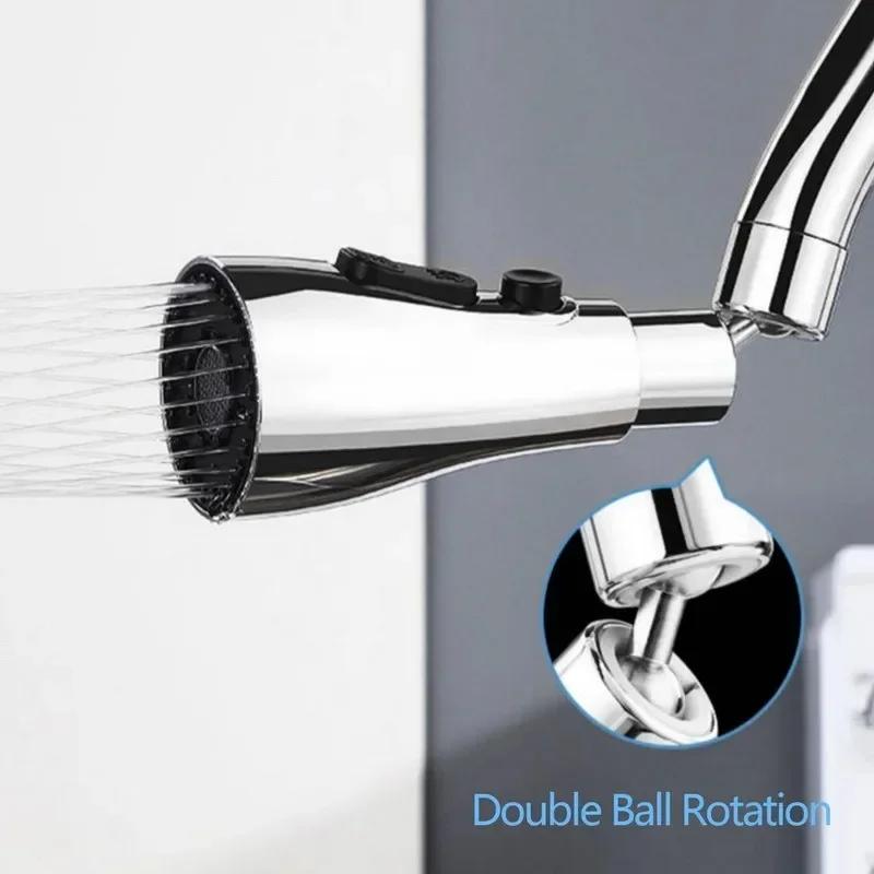 3 In1 Universal 360° Rotation Kitchen Faucet Extender ABS Durable Water Saving Shower Spray Head Bathroom Basin Tap Replacement