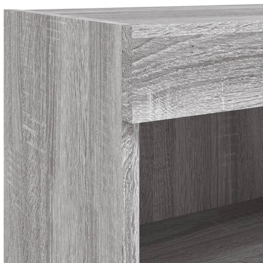 7 Piece TV Wall Unit with LED Lights Grey Sonoma