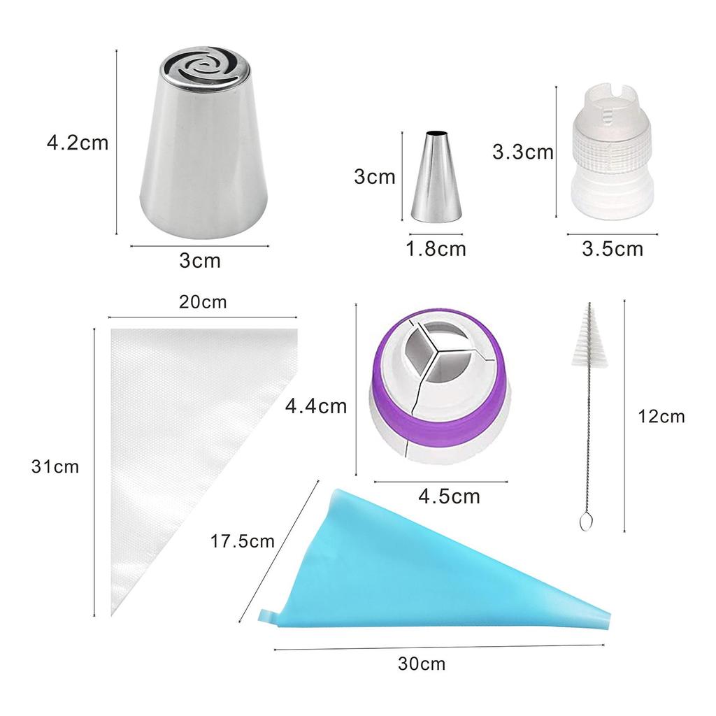 Stainless Steel Russian Piping Tips DIY Piping Tips Set Cupcake Decorating Kit Icing Piping Nozzle for Cookie Cupcake