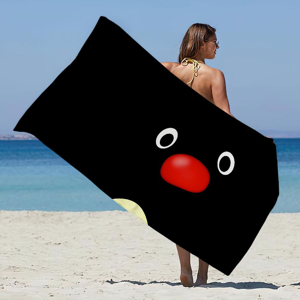 Asciugamano da Spiaggia P-Pingu Cartone Animato Carino Divertente Asciugamano da Spiaggia Sovradimensionato Asciugamano ad Asciugatura Rapida Assorbente Morbido Asciugamani da Piscina e Spiaggia per Uomini Donne